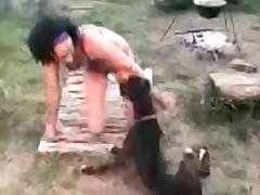 Outdoor pussy licking with spicy doggy